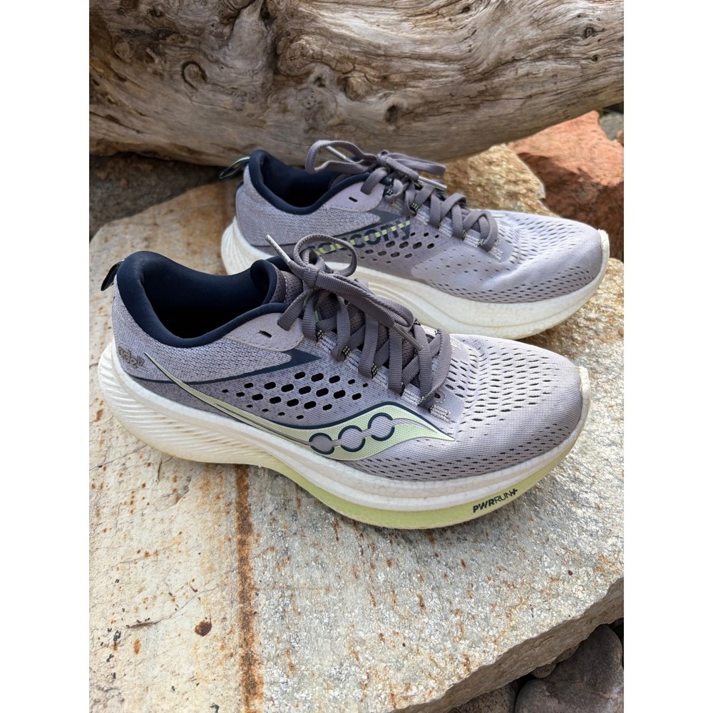 Saucony Ride 17 Womens Running Shoes Grey Lime Green S10924-110 Size 7.5